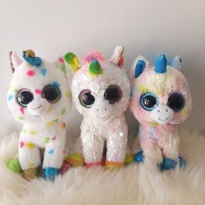 Ty Beanie Boos Unicorn lot 6"